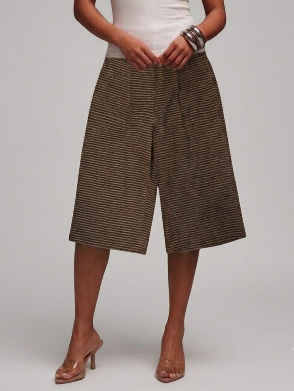 Rafaella Wide Leg Culotte Pants Printed Pleated Capri Cropped Petite Size Small
